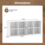 8-Cube Bookcase Bookshelf with 2 Anti-Tipping Kits-White