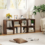 8-Cube Bookcase Bookshelf with 2 Anti-Tipping Kits-Rustic Brown
