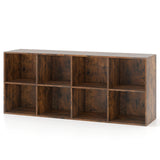 8-Cube Bookcase Bookshelf with 2 Anti-Tipping Kits-Rustic Brown