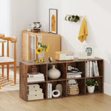 8-Cube Bookcase Bookshelf with 2 Anti-Tipping Kits-Rustic Brown