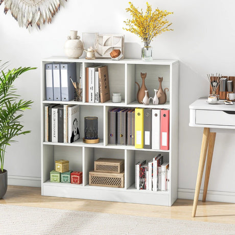 3-Tier Freestanding Storage Organizer with 2 Anti-Tipping Kits-White