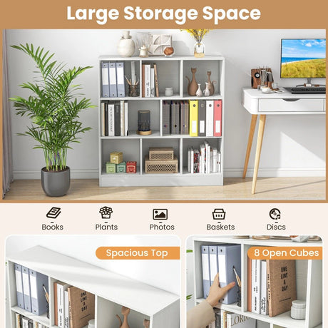 3-Tier Freestanding Storage Organizer with 2 Anti-Tipping Kits-White