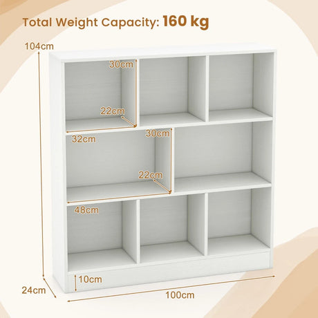 3-Tier Freestanding Storage Organizer with 2 Anti-Tipping Kits-White