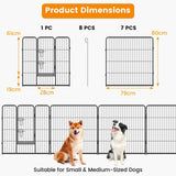 8 Panel 32 Inch Height Pet Fence Indoor Outdoor-32 inches