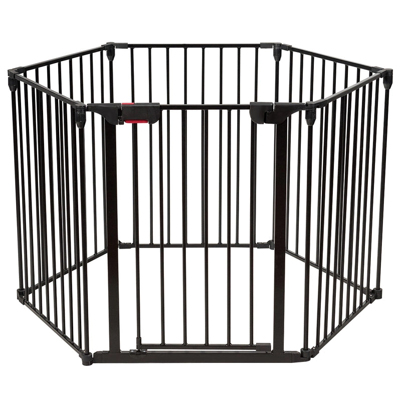 8 Panels Baby Playpen Metal Foldable Design with Safety Lock-Black