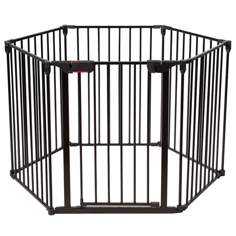 8 Panels Baby Playpen Metal Foldable Design with Safety Lock-Black