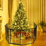 8 Panels Baby Playpen Metal Foldable Design with Safety Lock-Black