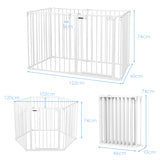 8 Panels Baby Playpen Metal Foldable Design with Safety Lock-White