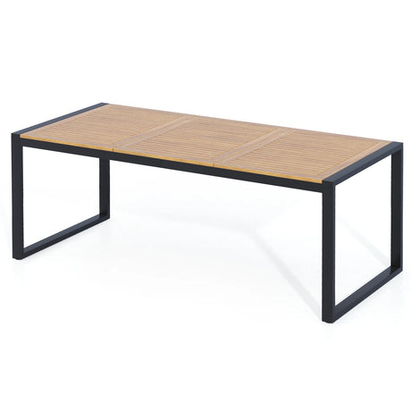 8-Person Outdoor Acacia Wood Dining Table Rectangular Patio Table