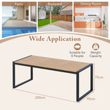 8-Person Outdoor Acacia Wood Dining Table Rectangular Patio Table