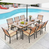 79 Inch 8-Person Outdoor Dining Table with 1.9 Inch Umbrella Hole