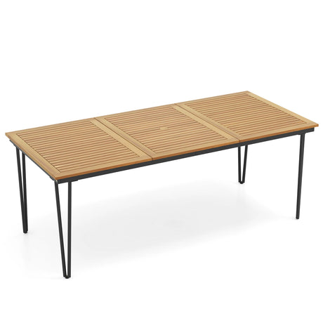 79 Inch 8-Person Outdoor Dining Table with 1.9 Inch Umbrella Hole