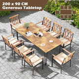 79 Inch 8-Person Outdoor Dining Table with 1.9 Inch Umbrella Hole