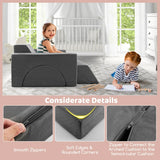 8 Pieces Kids Modular Play Sofa with Detachable Cover for Playroom and Bedroom-Gray