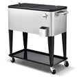 76L Rolling Cooler with Shelf & Bottle Opener for Patio & Pool & Party