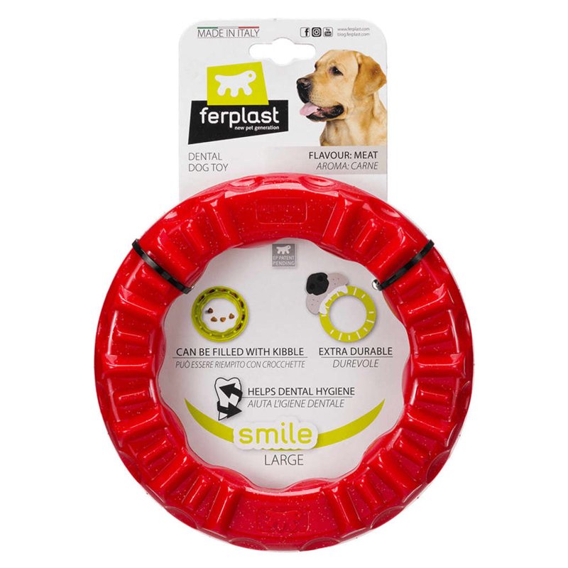 Ferplast Dog Dental Toy Smile Large 20x18x4 cm Red