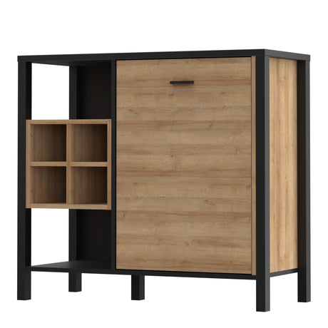 High Rock Storage/Display Chest in Matt Black/Riviera Oak