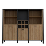 High Rock Shelf Unit in Matt Black/Riviera Oak