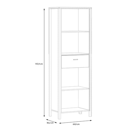 High Rock Shelf Unit in Matt Black/Riviera Oak