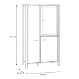 High Rock Small Display Cabinet in Matt Black/Riviera Oak