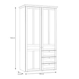 Iloppa 2 Door Wardrobe in Snowy Oak/Oak Nelson