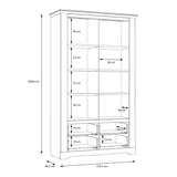 Iloppa Display Cabinet in Snowy Oak/Oak Nelson