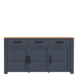 Bohol Sideboard 3 Drawer 3 Door in Navy and Oak