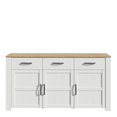 Bohol Sideboard 3 Drawer 3 Door in White and Oak