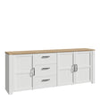 Bohol Large Sideboard 3 Drawer 3 Door in White and Oak