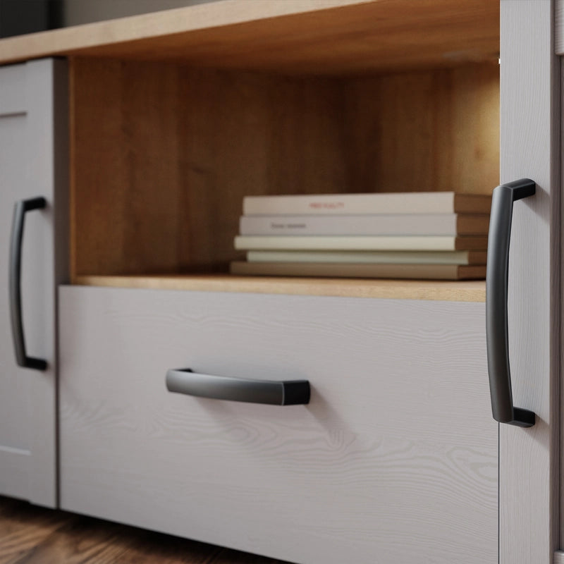 Bohol 2 Door 1 Drawer TV Unit in Grey/Riviera Oak