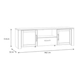Bohol 2 Door 1 Drawer TV Unit in Grey/Riviera Oak