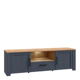 Bohol TV Unit with LED Light in Navy Riviera Oak