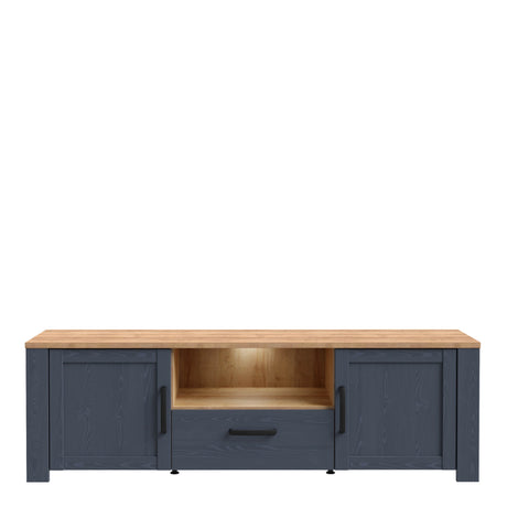 Bohol TV Unit with LED Light in Navy Riviera Oak