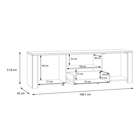 Bohol TV Unit Inkl. Lighting in Riviera Oak/Grey Oak