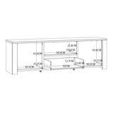 Bohol TV Unit with LED Light in White Riviera Oak