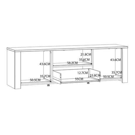 Bohol TV Unit with LED Light in White Riviera Oak