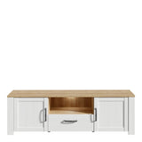 Bohol TV Unit with LED Light in White Riviera Oak