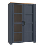 Bohol Display Cabinet 2 Door in Navy and Oak