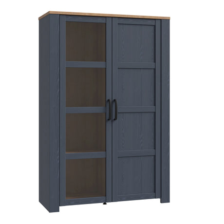 Bohol Display Cabinet 2 Door in Navy and Oak