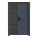 Bohol Display Cabinet 2 Door in Navy and Oak