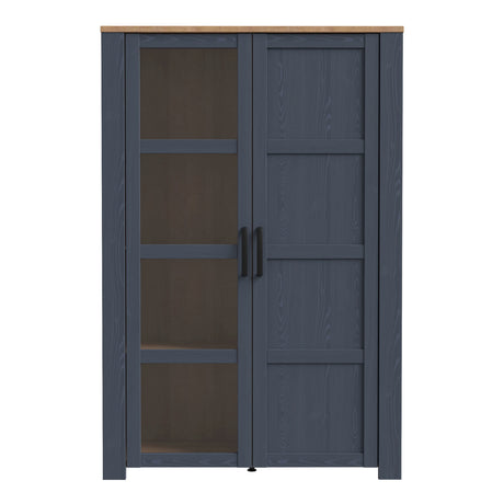 Bohol Display Cabinet 2 Door in Navy and Oak