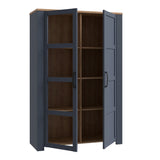 Bohol Display Cabinet 2 Door in Navy and Oak