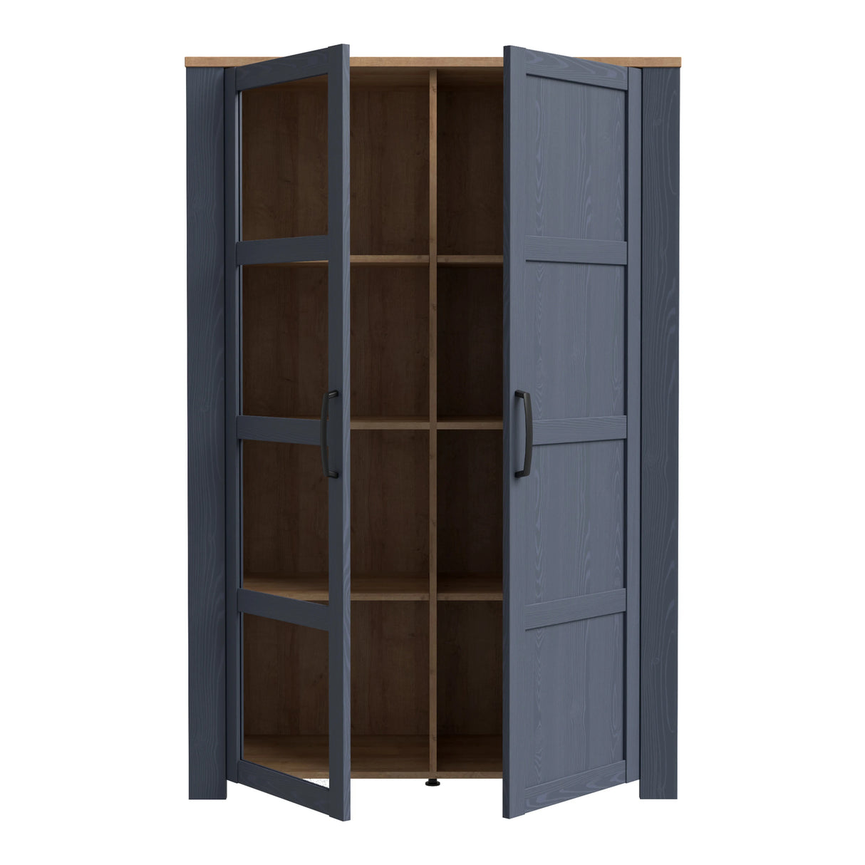 Bohol Display Cabinet 2 Door in Navy and Oak