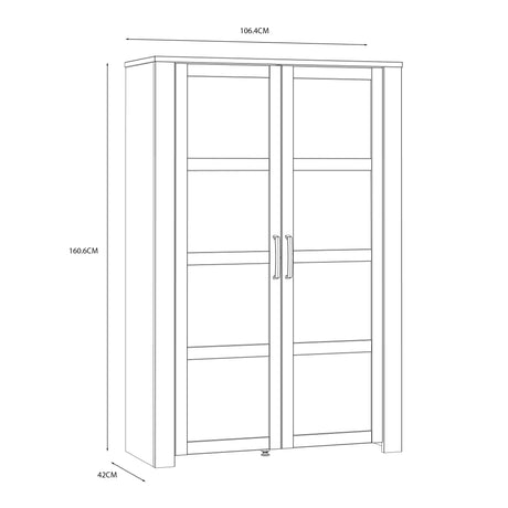 Bohol Display Cabinet 2 Door in Navy and Oak