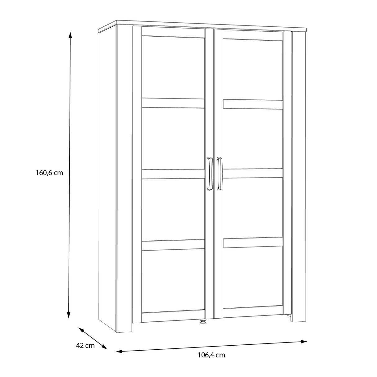 Bohol Display Cabinet 2 Door in Grey and Oak