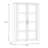 Bohol Display Cabinet 2 Door in Grey and Oak