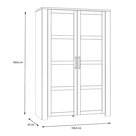 Bohol Display Cabinet 2 Door in Grey and Oak