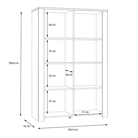 Bohol Display Cabinet 2 Door in Grey and Oak