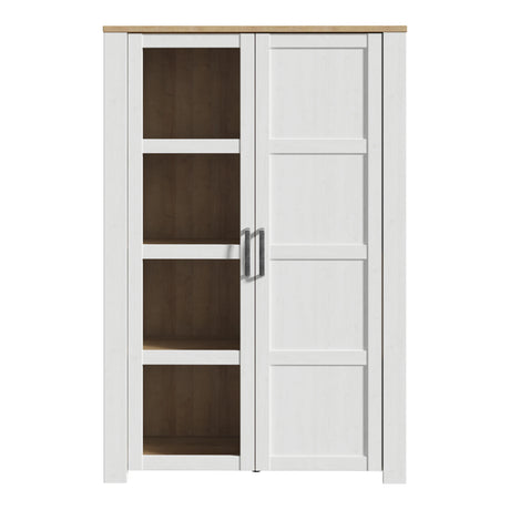 Bohol Display Cabinet 2 Door in White and Oak