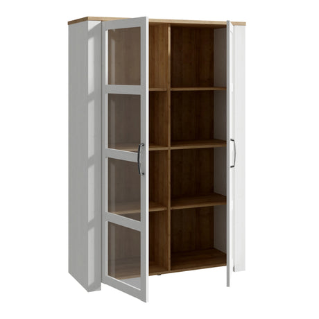 Bohol Display Cabinet 2 Door in White and Oak